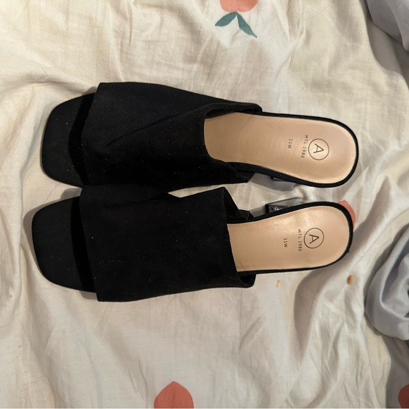 Faux Suede Wide Heel Sandal - Picture 2 of 3